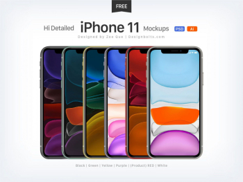 iPhone 11 Mockup PSD + AI by DesignBolts
