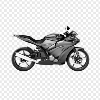 Gray sports bike 3D illustration PNG