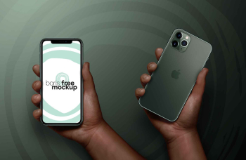 Free iPhone 11 Pro Max in Hand Mockup (PSD)