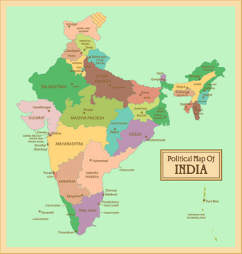 Political map of India vector