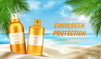 Sunscreen protection cosmetic Free Vector