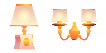 Vector vintage wall and table lamps with lampshade Free Vector