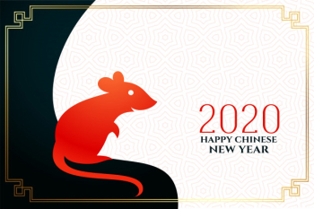 Chinese new year background with rat Free Vector
