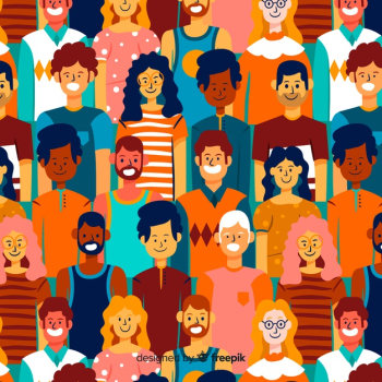 Colorful pattern of young people Free Vector