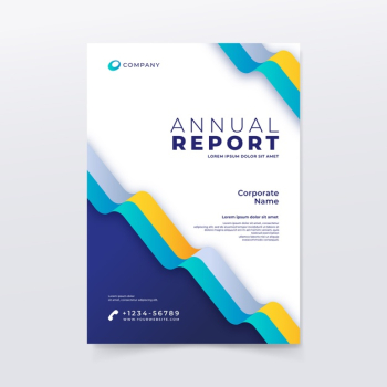 Colorful annual report template Free Vector