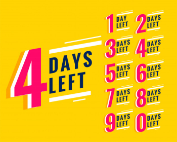 Number of days left banner for sale and promotion Free Vector