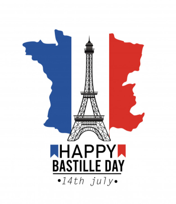 France map flag with eiffel tower Free Vector