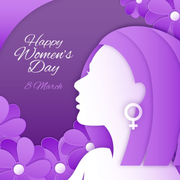 Happy women's day in paper style with flowers Free Vector