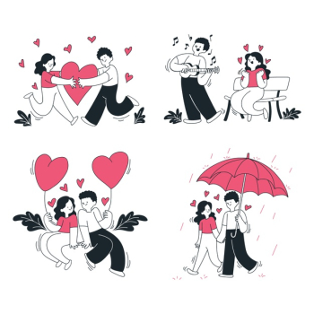 Romantic couple spending time together Free Vector