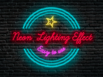 Neon lighting effect in photoshop Free Psd