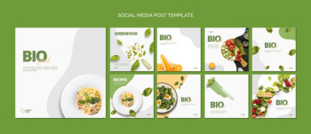 Bio food tsocial media post template Free Psd
