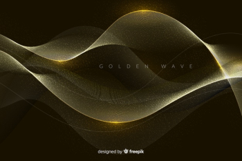Abstract golden wave background Free Vector