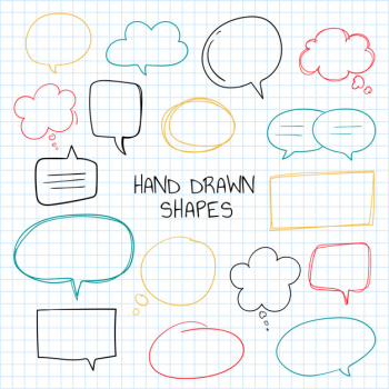 Hand drawn speech bubble collection Free Vector