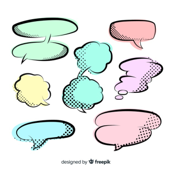 Pale colors differently shaped speech bubbles Free Vector