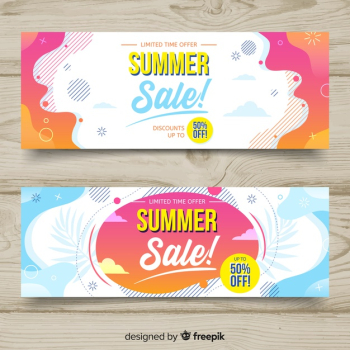 Summer sale liquid banners