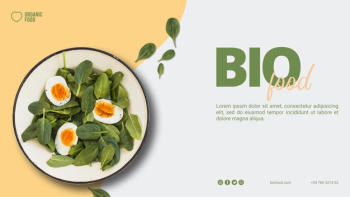 Bio food banner template with photo Free Psd