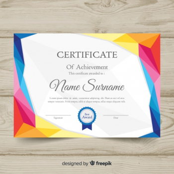 Certificate of achievement template Free Vector