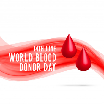 World blood donor day with blood drop Free Vector