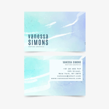 Hand painted business card template Free Vector