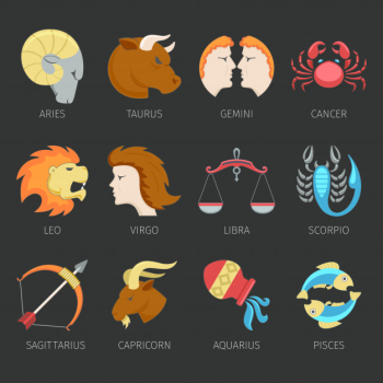 Zodiac icons set Free Vector
