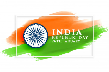 Abstract watercolor style indian republic day card Free Vector