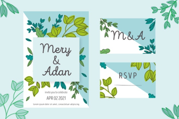 Wedding stationery template Free Vector