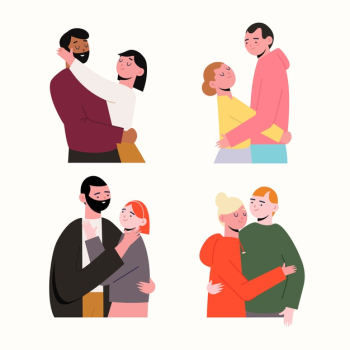Valentines day couple collection illustration Free Vector