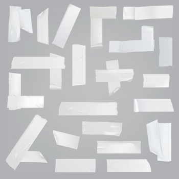 Adhesive tape various pieces realistic vector set Free Vector