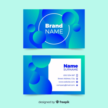 Abstract gradient models business card template Free Vector