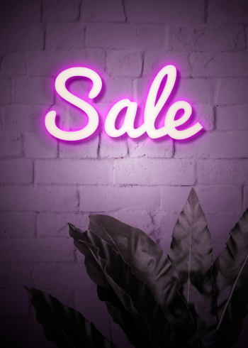 Sale neon sign Free Psd