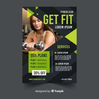 Gym flyer template Free Vector