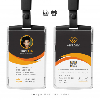 Office id card template illustration Free Vector