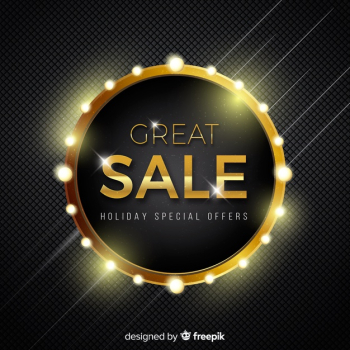 Black and gold sale background Free Vector