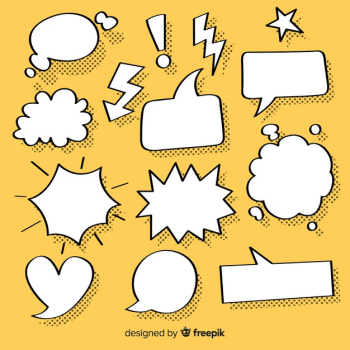 Collection of speech bubbles for comics Free Vector