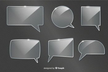 Set of realistic glass speech bubbles Free Vector