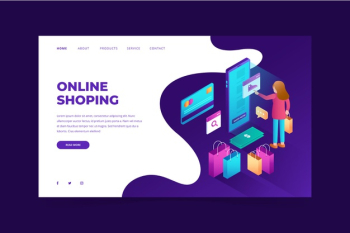 Shopping online landing page Free Vector