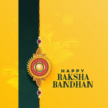 Happy raksha bandhan indian festival, beautiful greeting card Free Vector