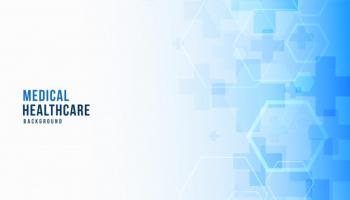 Medical science and healthcare blue banner Free Vector