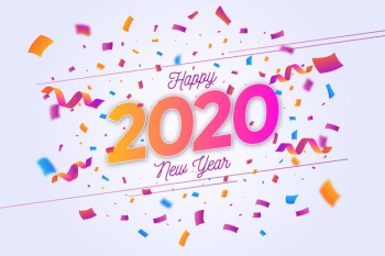 Confetti new year 2020 background Free Vector