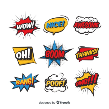 Comic speech bubbles with different expressions Free Vector