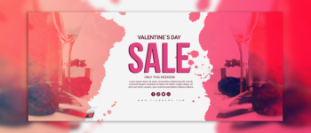 Valentines day sale banners mockup Free Psd