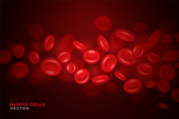 Realistic red blood cells flowing through artery background Free Vector