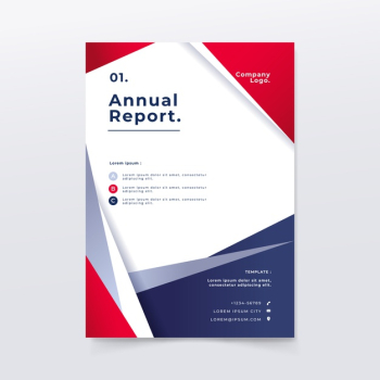 Abstract annual report template with colors Free Vector