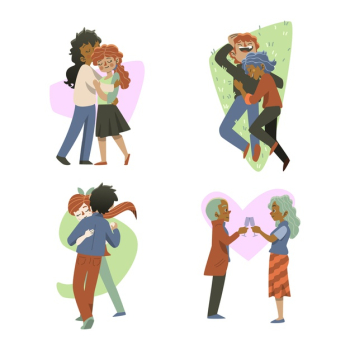Valentines day couple collection Free Vector