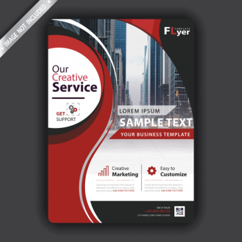 Red flyer Free Vector