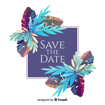Watercolor floral save the date Free Vector