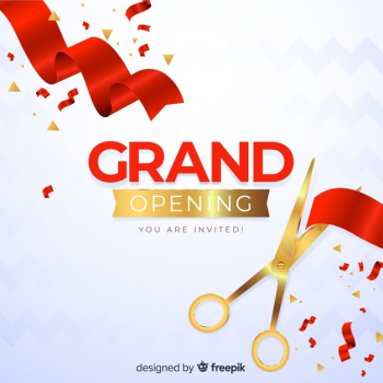 Realistic grand opening decorative background Free Vector