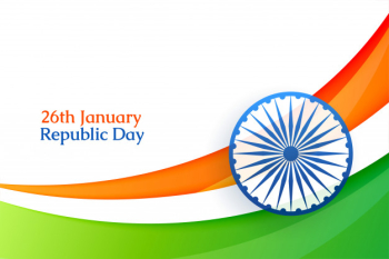 Happy republic day of india wavy Free Vector