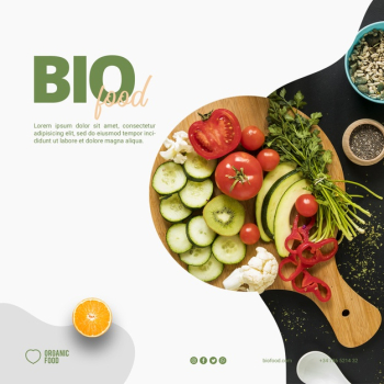 Bio food square banner template Free Psd