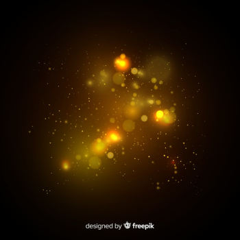 Floating yellow particles effect Free Vector